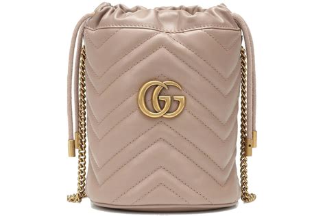 Gucci GG Marmont Bucket Bag Mini Nude 